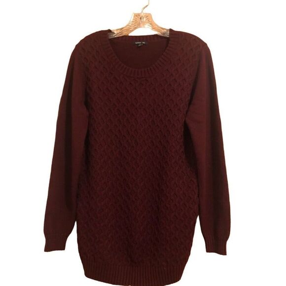 Karissa + Me Women’s Size L Burgundy Sweater Scoop Round Neck Long Sleeve - Picture 1 of 10